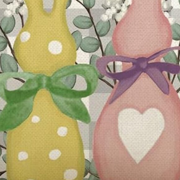 Easter Bunny Decorative Pillow Cover Lumbar Accent Spring Decor Throw Case 12x20 - Picture 5 of 5